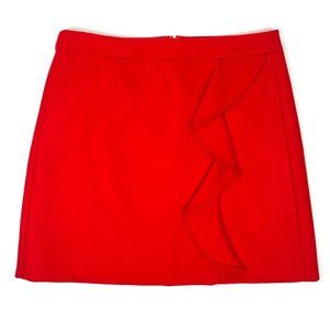 J.Crew A-Line Skirt Wool Ruffle Front Sz. 10 Above the Knee